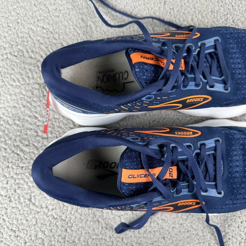 Brooks Glycerin 20 Running Shoes Men 10 D Blue Athletic Sneakers 1103821D444